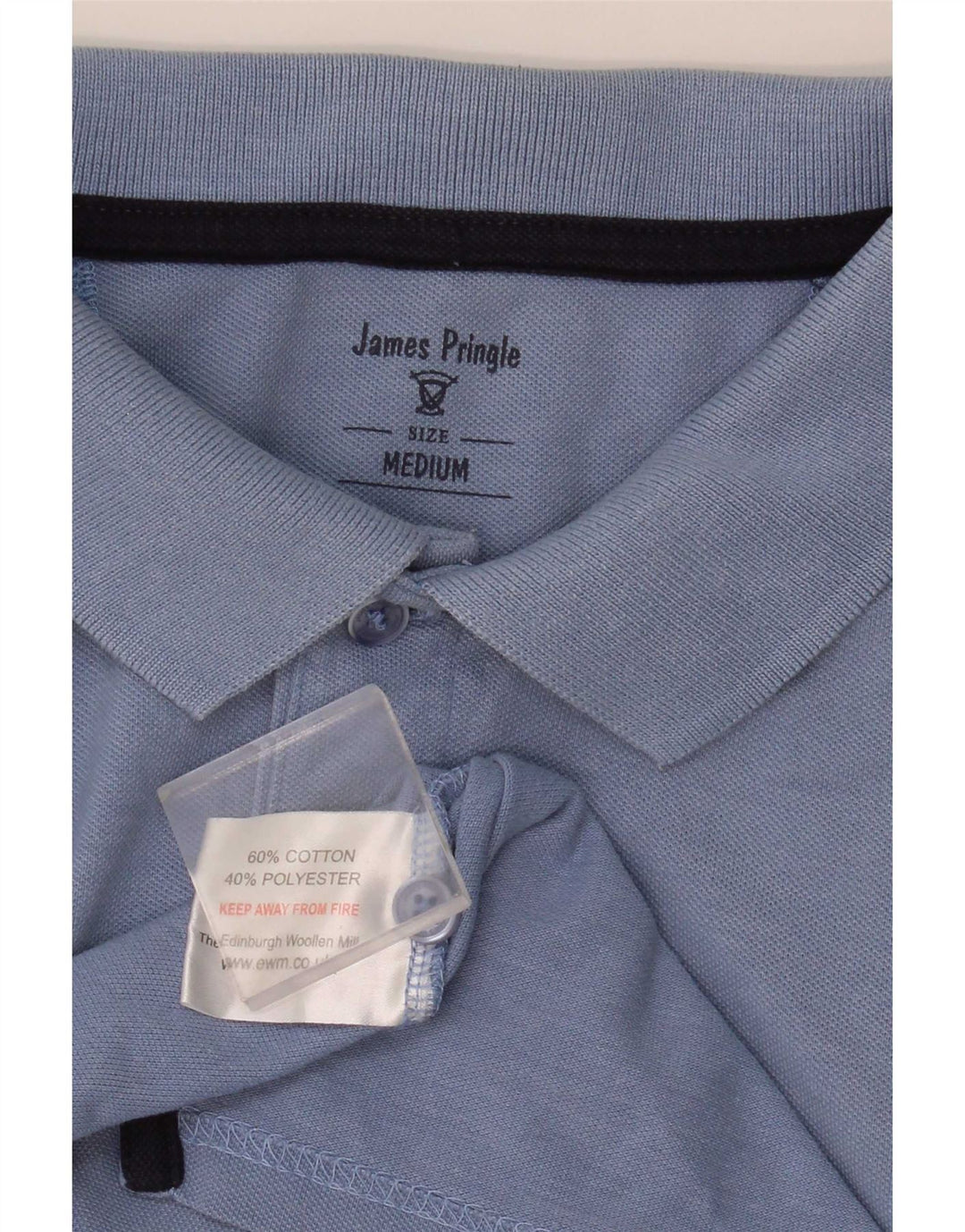 Polo da uomo James Pringle in cotone blu medio