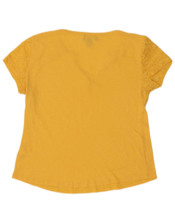 T-shirt da donna Chaps Top UK 16 grande nylon floreale giallo