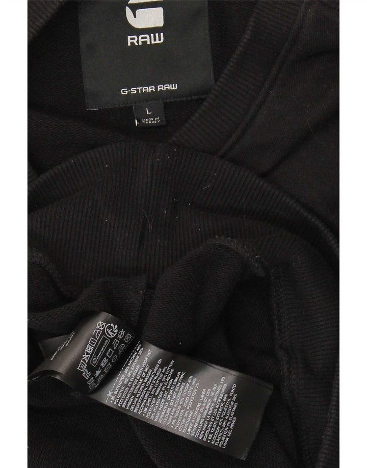 Felpa grafica da uomo G-Star Maglione grande cotone nero