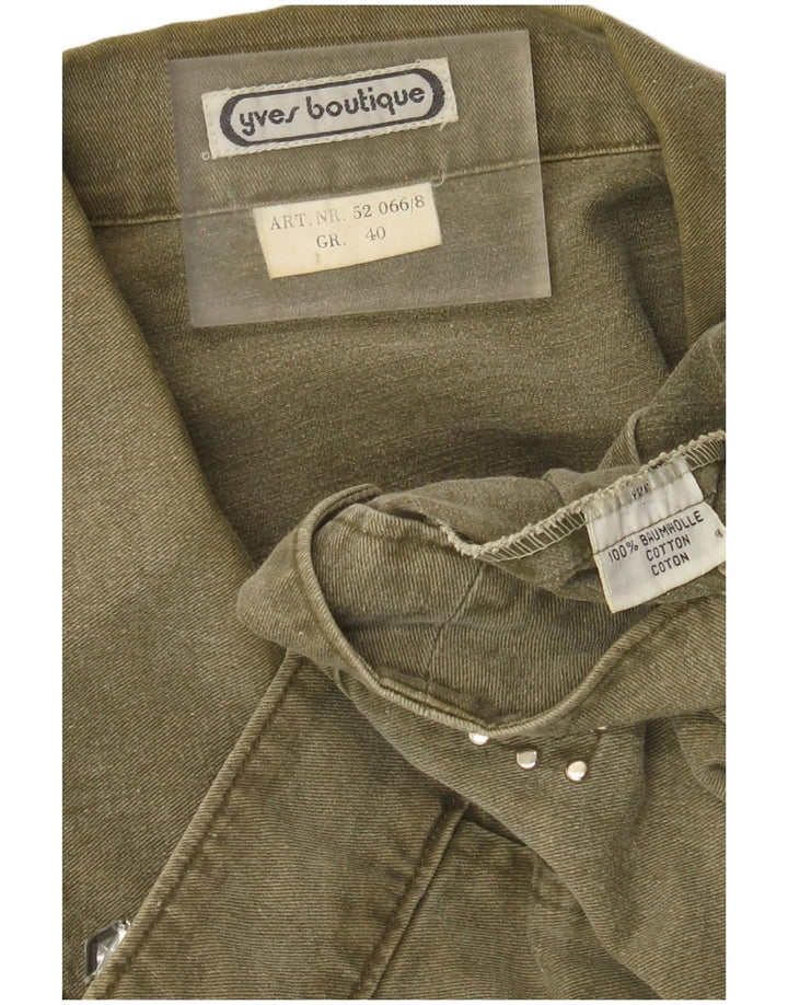 Giacca di jeans corta da donna vintage EU 40 cotone verde medio