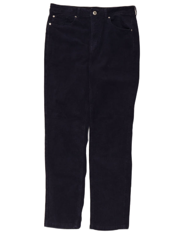 Pantaloni di velluto a coste da donna Marks & Spencer UK 14 Large W32 L28 Blu navy
