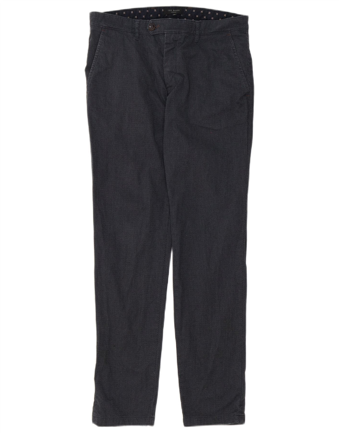 Pantaloni da abito slim da uomo Ted Baker W32 L30 poliestere grigio
