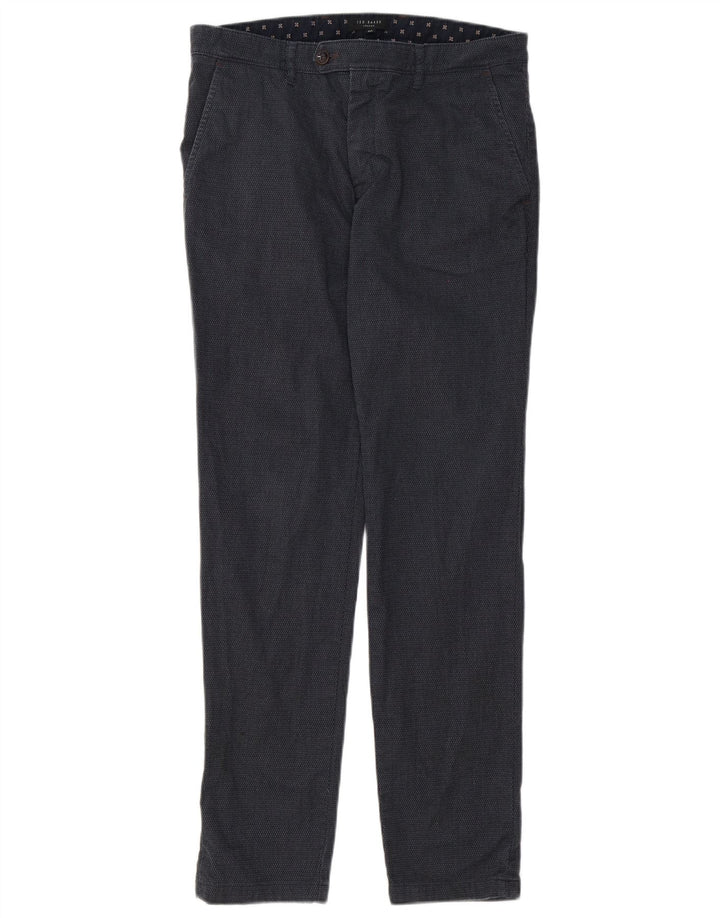 Pantaloni da abito slim da uomo Ted Baker W32 L30 poliestere grigio