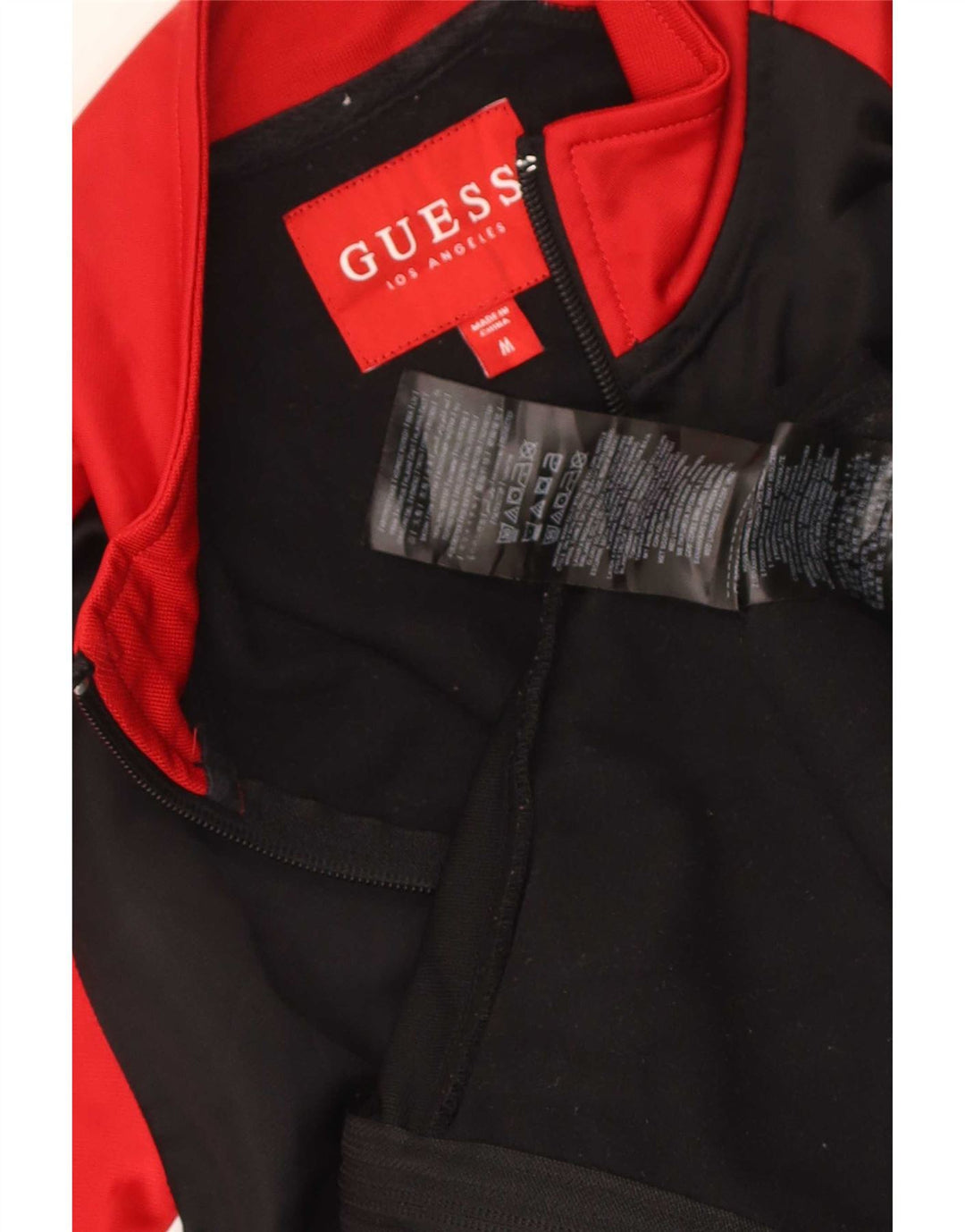 Guess Giacca da tuta grafica da uomo, poliestere color block medio nero