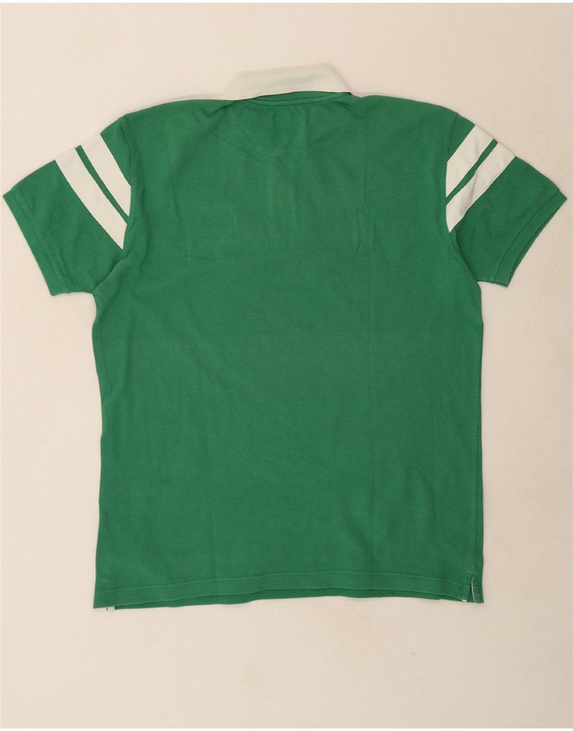 HENRI LLOYD Mens Polo Shirt 2XL Green Colourblock Cotton Vintage Henri Lloyd and Second-Hand Henri Lloyd from Messina Hembry 
