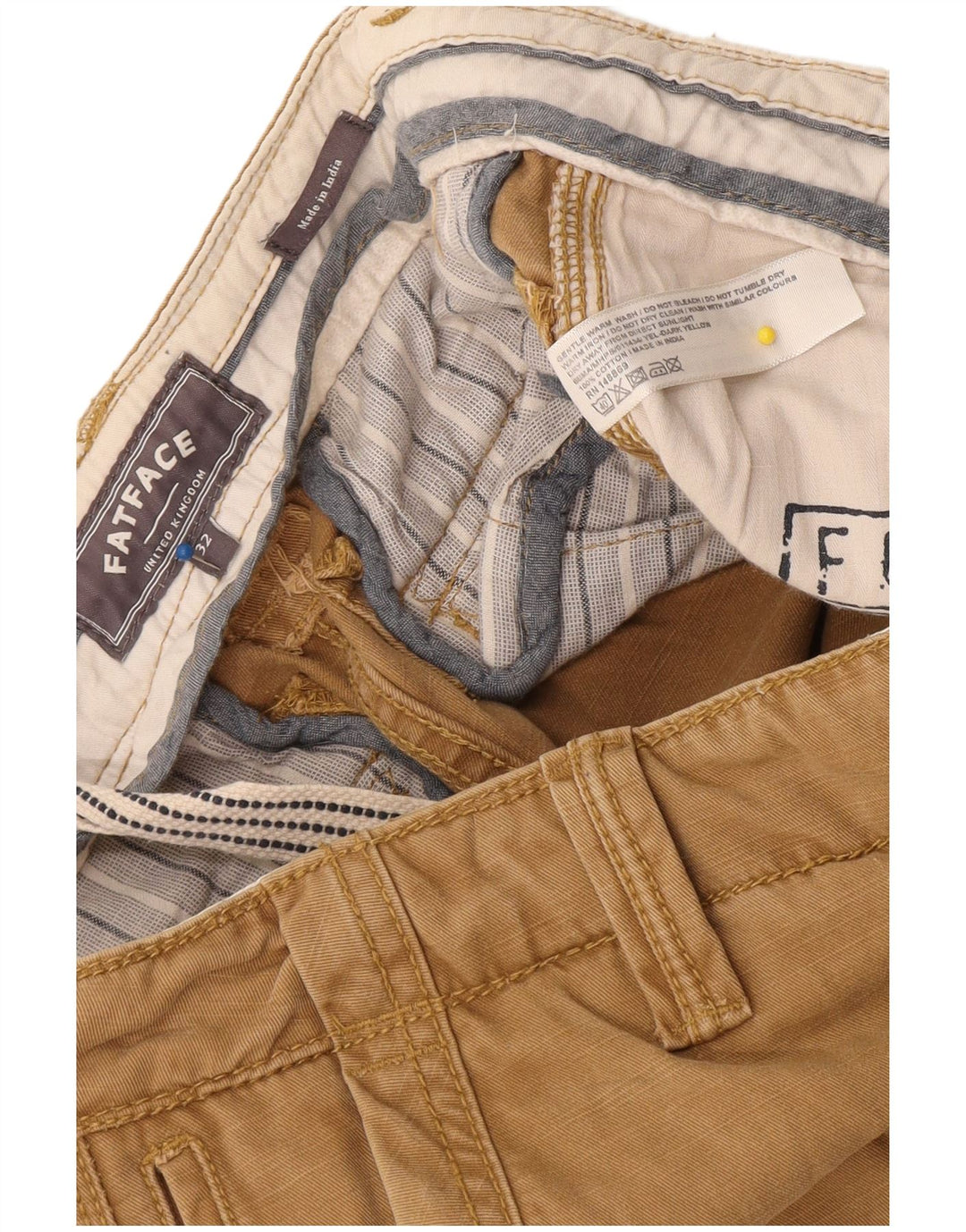 Pantaloncini cargo regolari da uomo Fat Face W32 in cotone beige medio