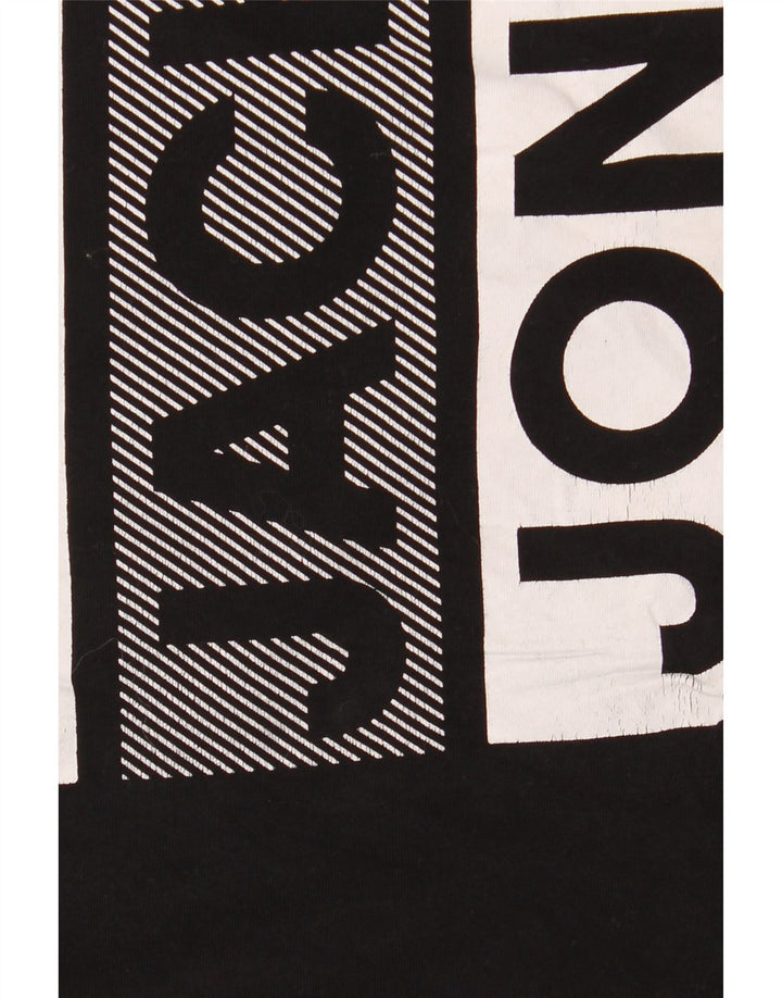 Jack & Jones T-shirt grafica da uomo grande in cotone nero