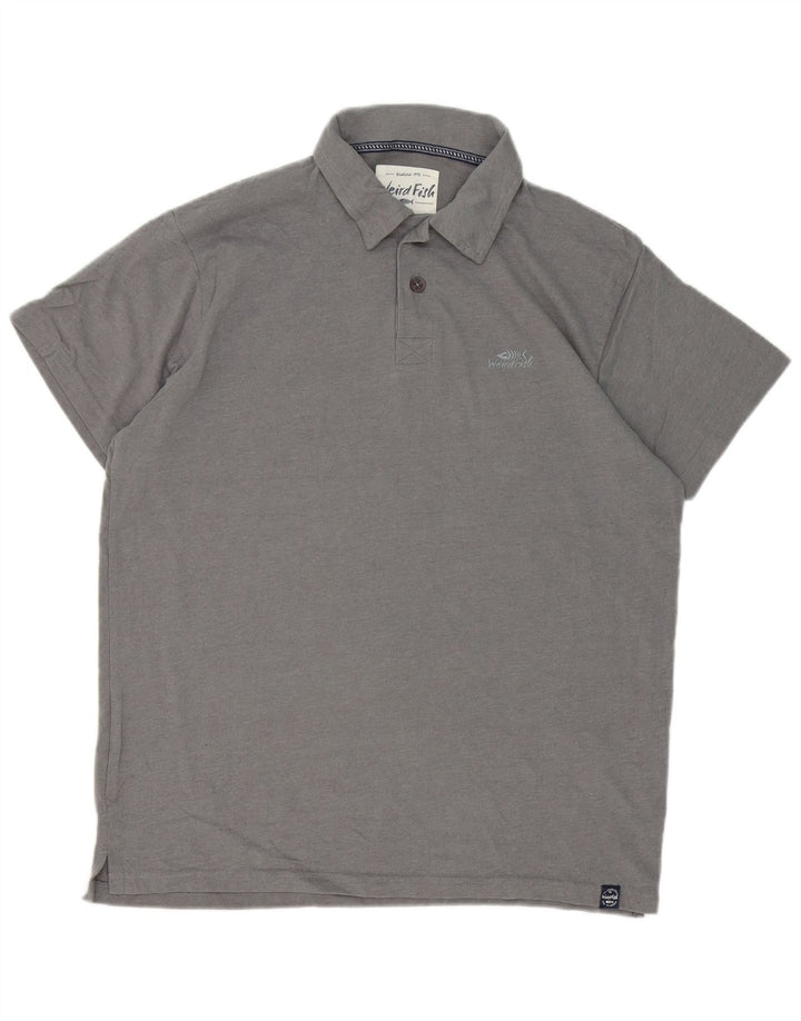 Polo da uomo Weird Fish in cotone grigio medio