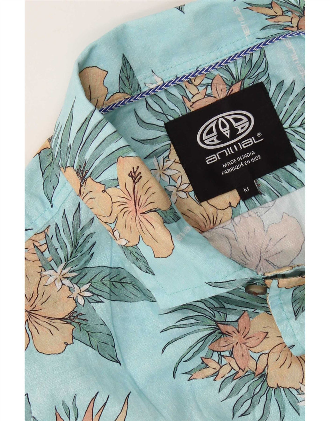 Camicia a maniche corte da uomo Animal Blu medio floreale
