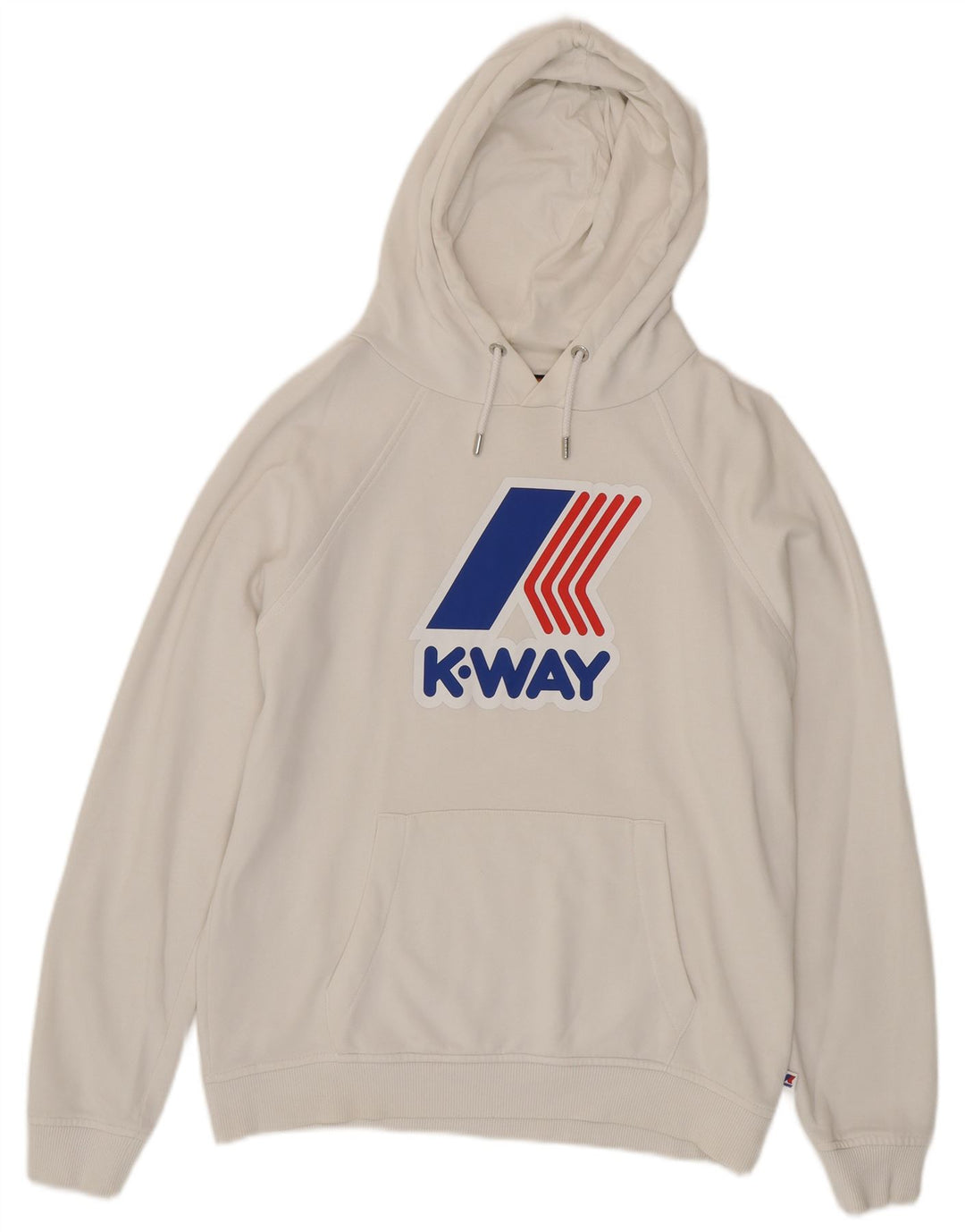 Maglione con cappuccio grafico da uomo K-Way bianco medio