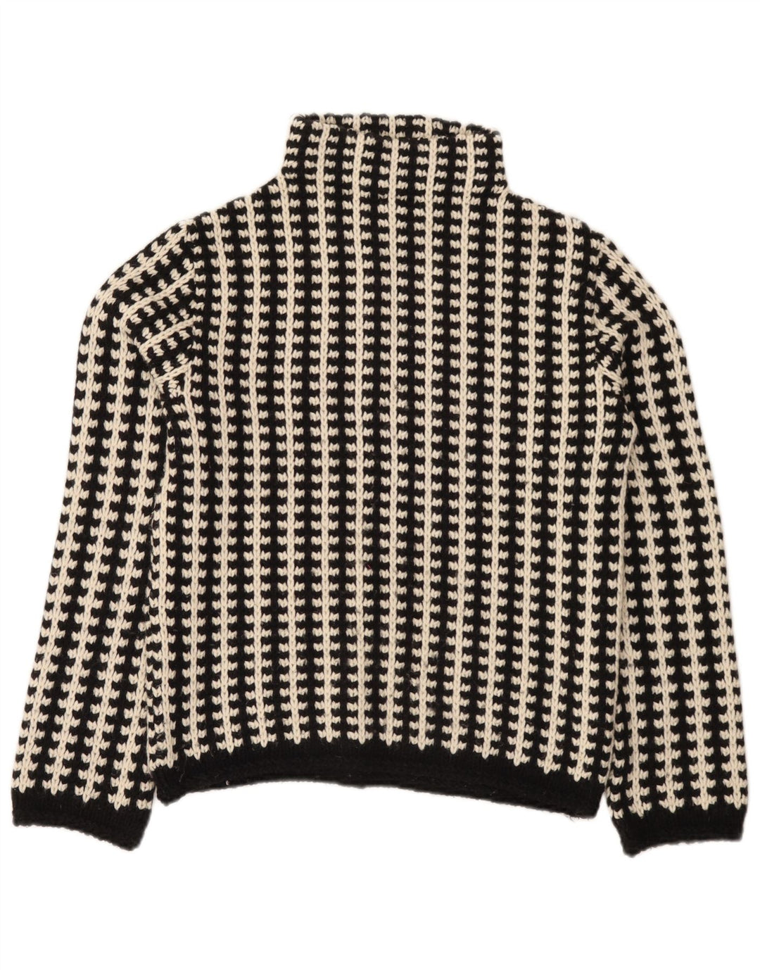 Maglione vintage da donna con collo dolcevita EU 38/40 a righe nere medie