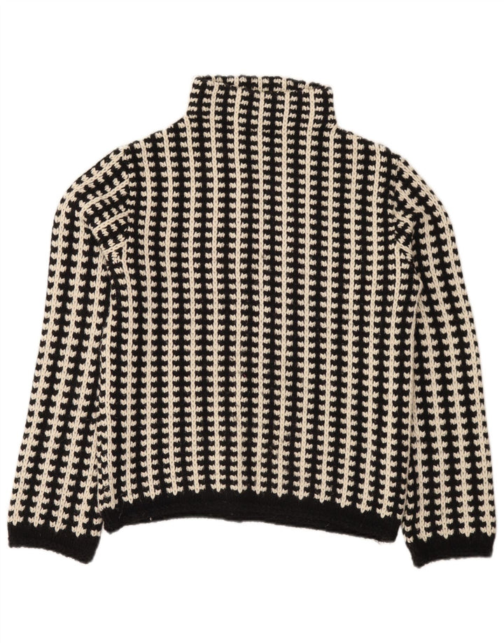 Maglione vintage da donna con collo dolcevita EU 38/40 a righe nere medie