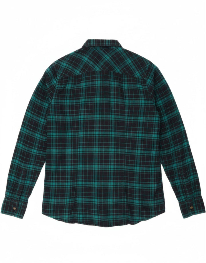 EDDIE BAUER Womens Classic Fit Flannel Shirt UK 10 Small Green Check Vintage Eddie Bauer and Second-Hand Eddie Bauer from Messina Hembry 