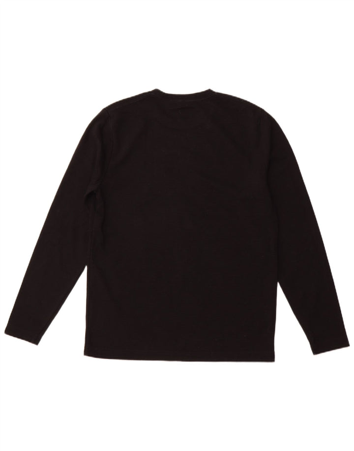 HOLLISTER Top grafico da uomo a maniche lunghe medio nero