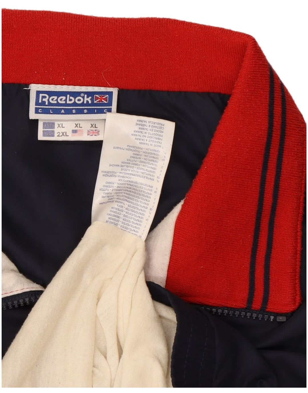 Giacca Reebok da uomo con grafica grafica XL poliestere blu navy