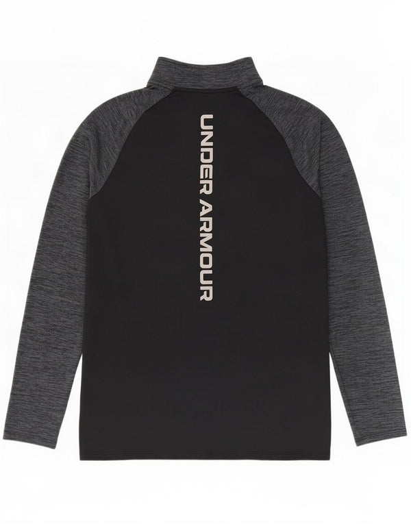 Maglia da ginnastica Under Armour da uomo con zip e collo, piccola, color block nero