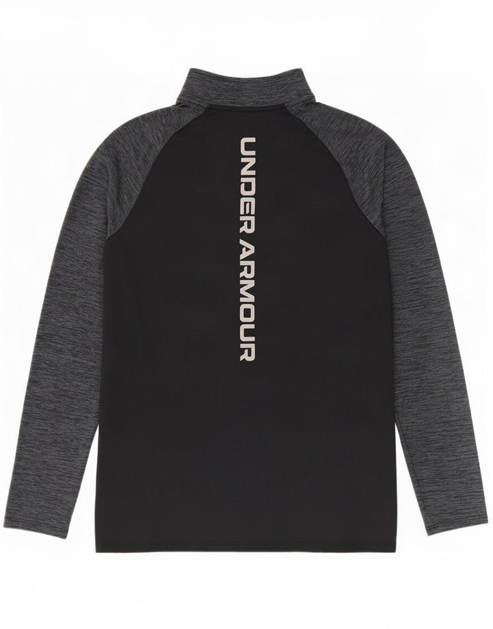 Maglia da ginnastica Under Armour da uomo con zip e collo, piccola, color block nero