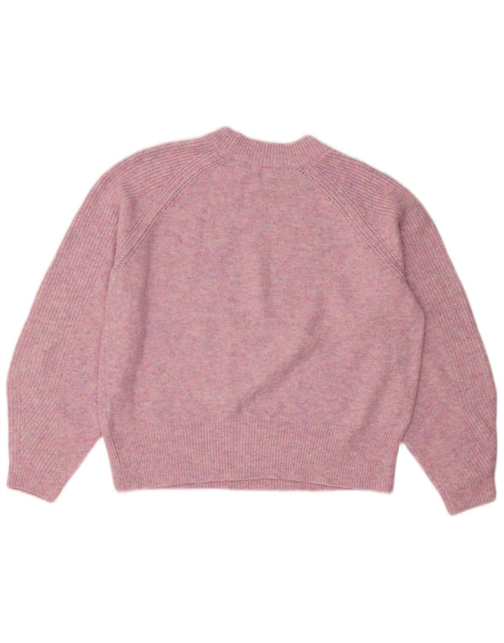 Maglione maglione girocollo da donna Marks & Spencer UK 14 rosa medio chiazzato