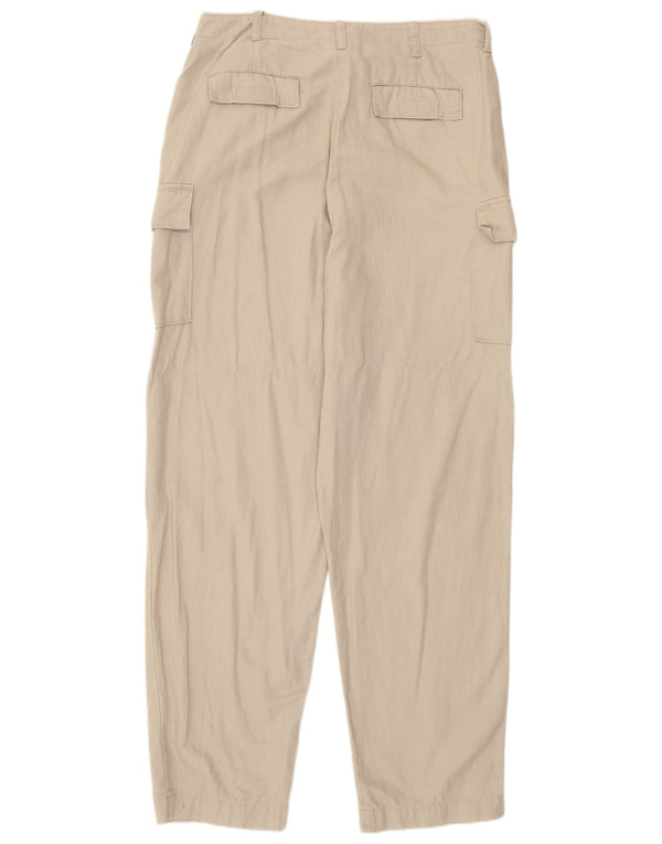 Woolrich Womens High Waist Cargo Trousers US 12 Large W30 L31 Beige