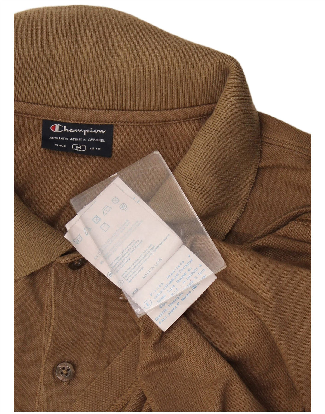 Polo da uomo Champion in cotone marrone medio