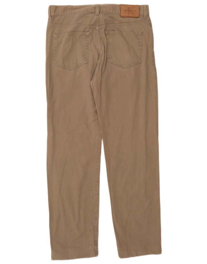 Jeans dritti da uomo Calvin Klein W32 L31 cotone beige