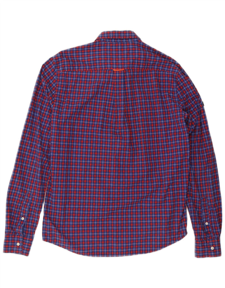 Camicia da uomo SUPERDRY in cotone a quadri blu medio