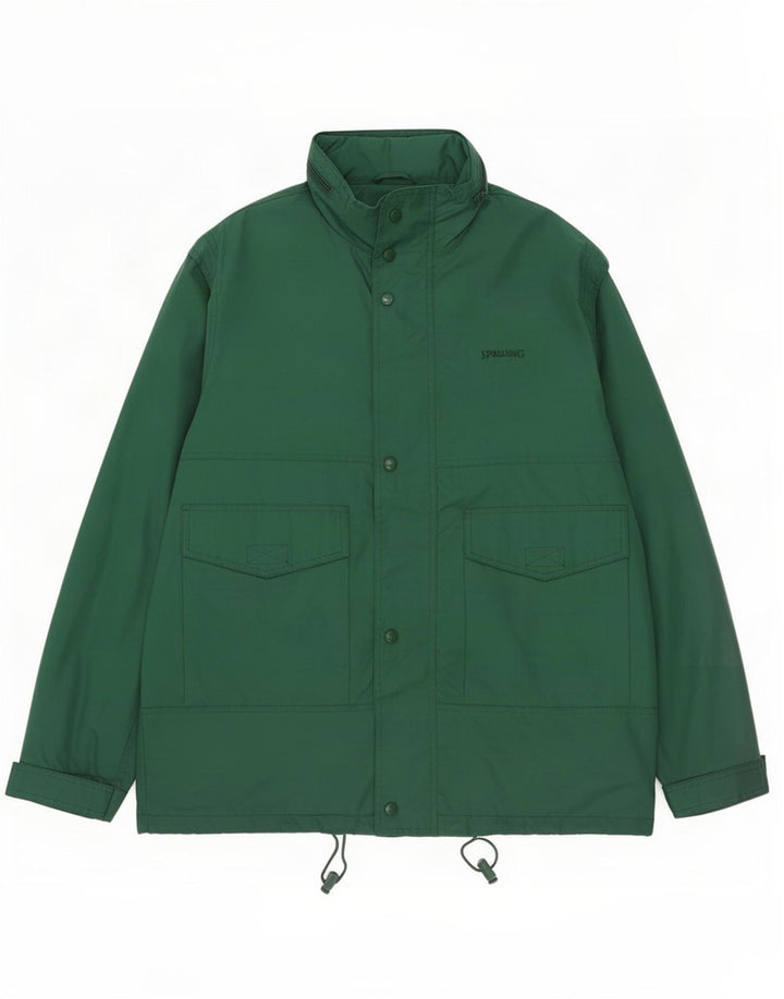 Giacca antipioggia con cappuccio da uomo Spalding UK 38 Verde medio Poliammide