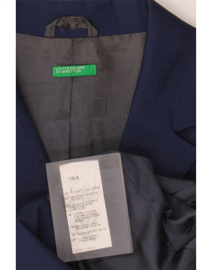 Cappotto Donna Benetton IT 44 Medio Blu Navy Poliestere