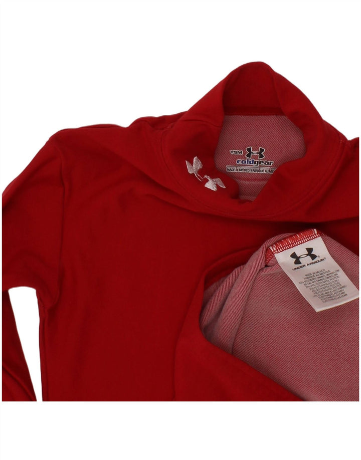 Maglia Cold Gear da bambina UNDER ARMOUR manica lunga 7-8 anni piccola in nylon rosso
