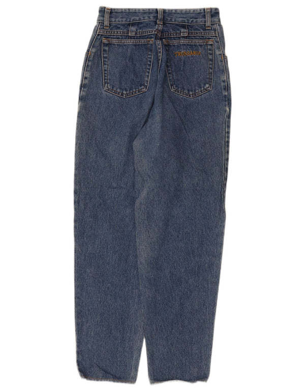 Jeans Trussardi Donna a Vita Alta Tapered IT 42 Medio W28 L28 Blu Cotone