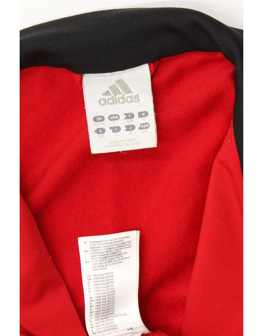 Giacca da tuta da uomo ADIDAS UK 36/38 Small Poliestere color block rosso