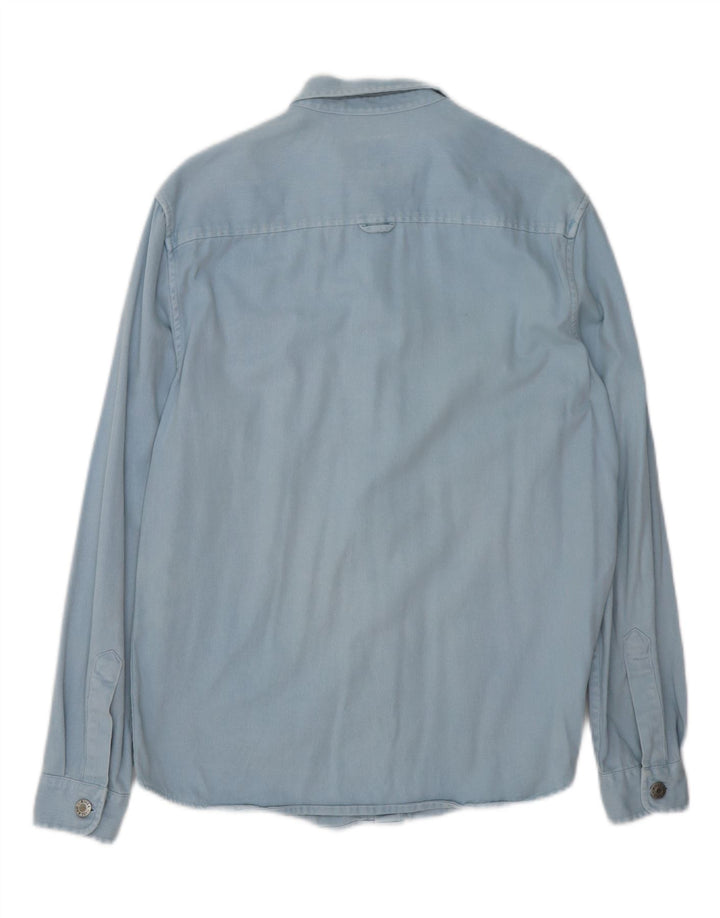 RIVER ISLAND Camicia in denim da uomo piccola in cotone blu