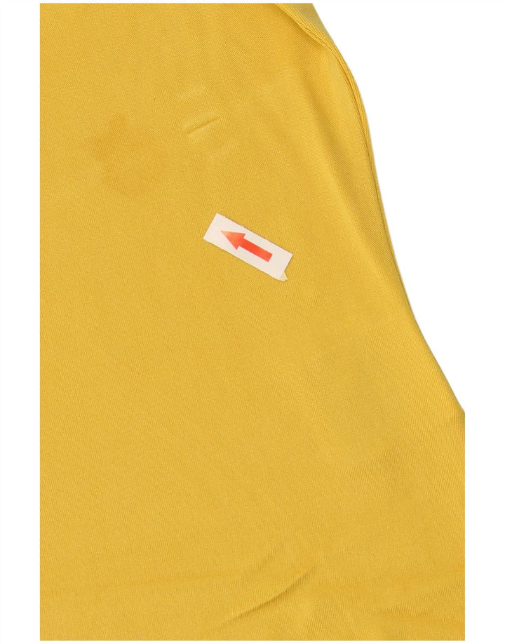 T-shirt da donna VINTAGE Top UK 16 grande seta gialla