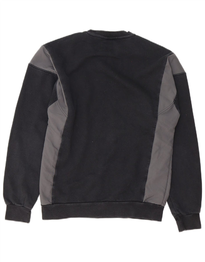 Felpa da uomo Adidas maglione piccolo nero in cotone color block