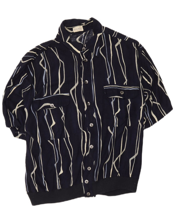 Camicia a maniche corte da uomo Tilmas a righe grandi blu navy