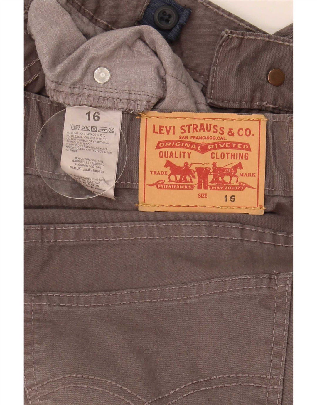 Bermuda cargo da ragazzo Levi's 15-16 anni W28 in cotone grigio