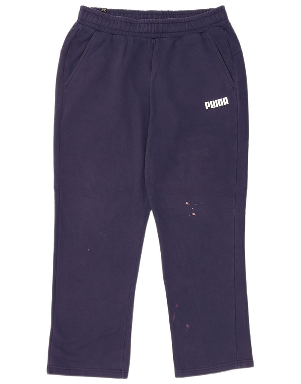 Pantaloni da tuta da uomo Puma Large in cotone blu navy