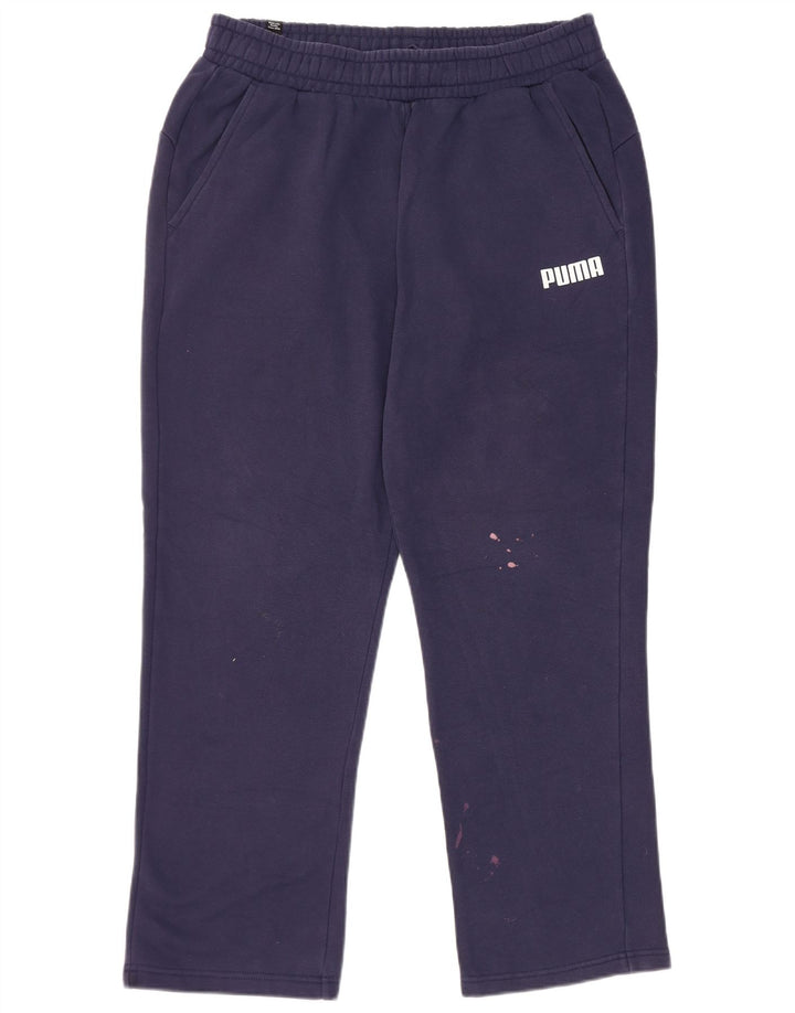 Pantaloni da tuta da uomo Puma Large in cotone blu navy