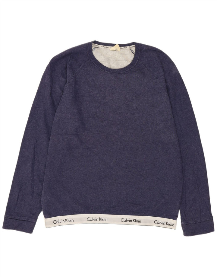 CALVIN KLEIN Felpa grafica da uomo maglione medio blu navy color block