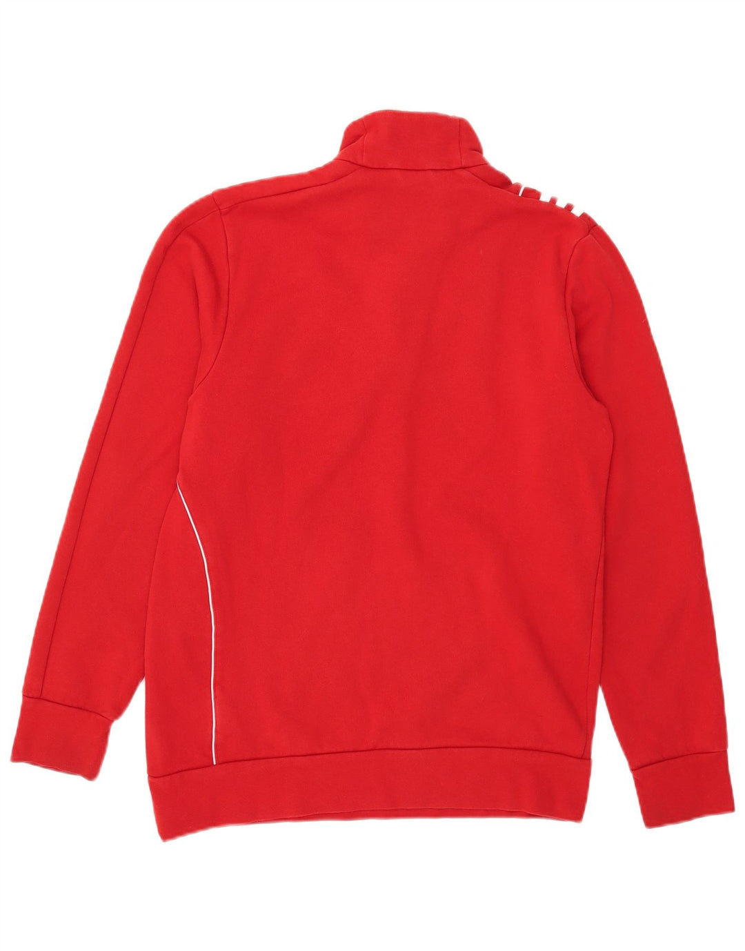 Felpa Adidas da uomo con zip e collo, in cotone rosso medio