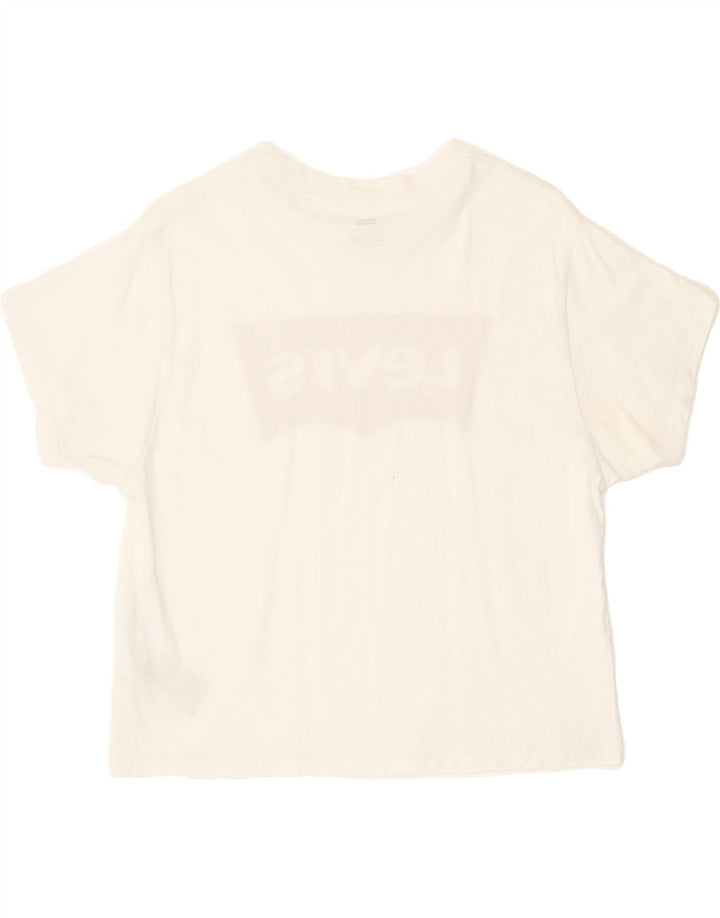 LEVI'S Womens Graphic T-Shirt Top UK 10 Small White Cotton Vintage Levi's and Second-Hand Levi's from Messina Hembry 