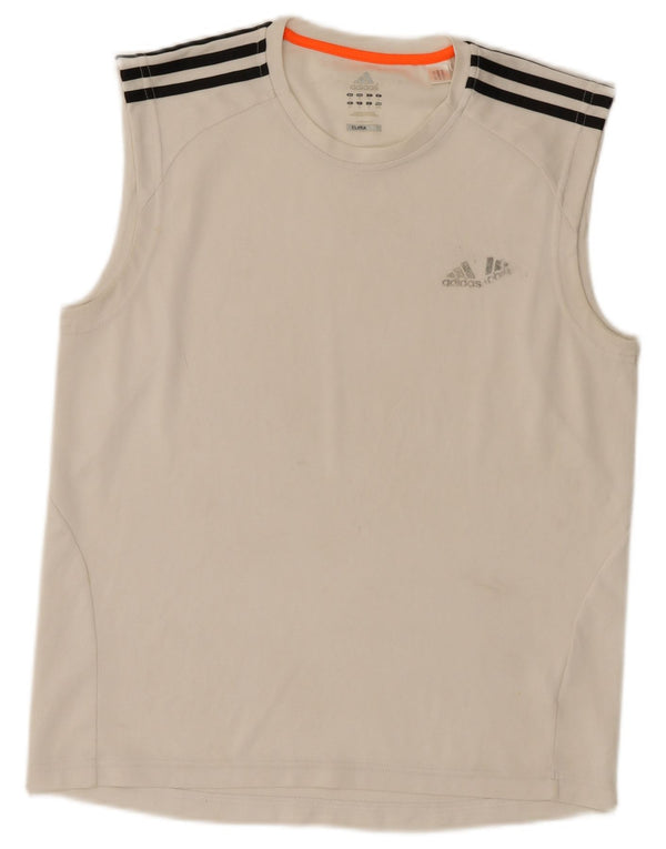 Canotta Adidas Climalite da uomo di colore bianco medio