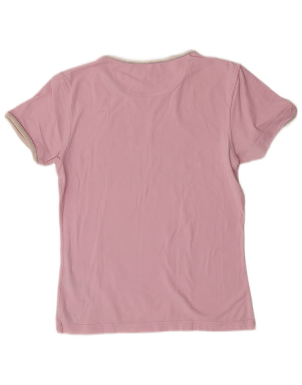 T-shirt grafica da donna Russell Athletic Top UK 18 XL cotone rosa