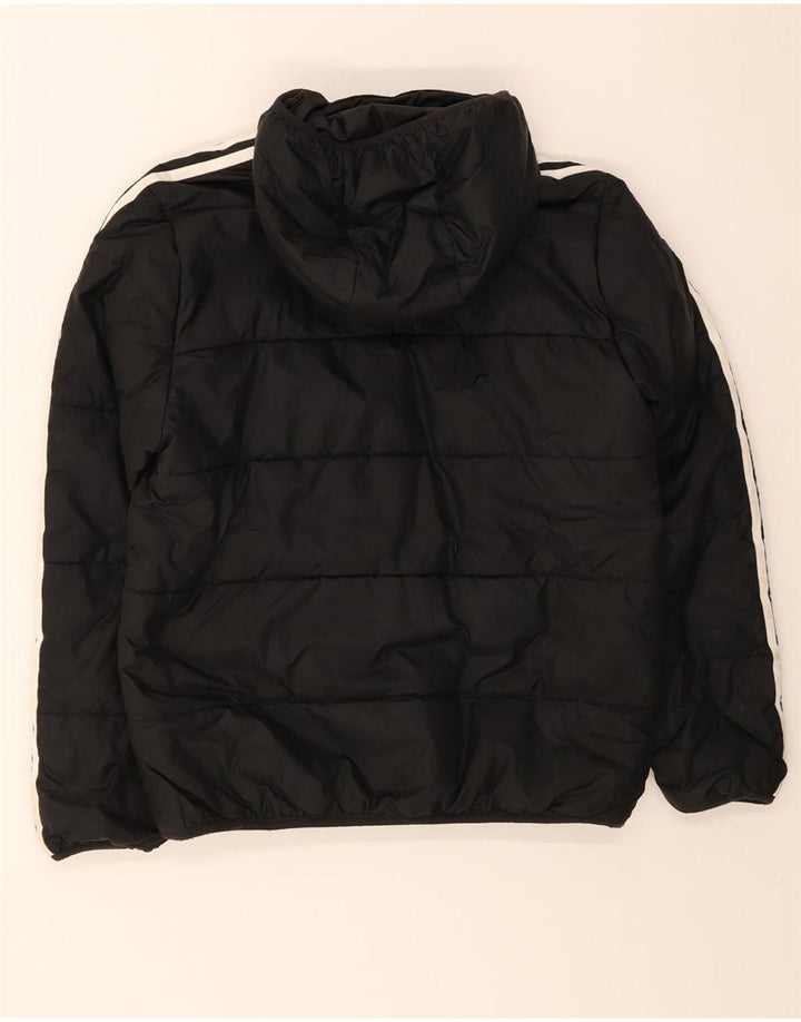 Giacca imbottita con cappuccio Adidas da ragazzo 12-13 anni in poliestere nero
