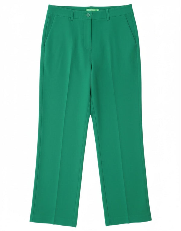 Pantaloni chino dritti da donna Benetton UK 12 Medium W32 L28 Verde