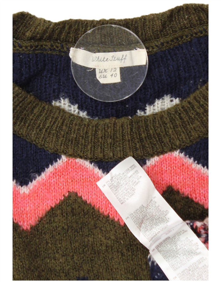 Maglione maglione girocollo da donna White Stuff UK 12 medio multicolore
