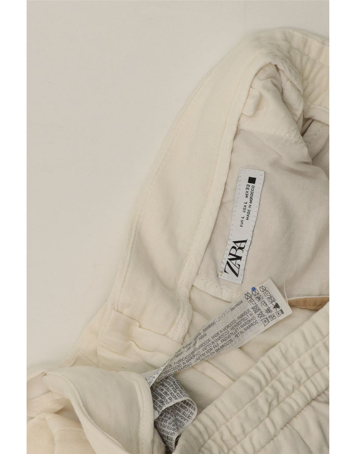 Pantaloncini chino da uomo Zara grandi W32 in cotone bianco