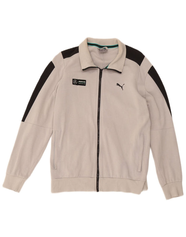 Giacca da ginnastica da donna Puma UK 16 Large in cotone color block grigio