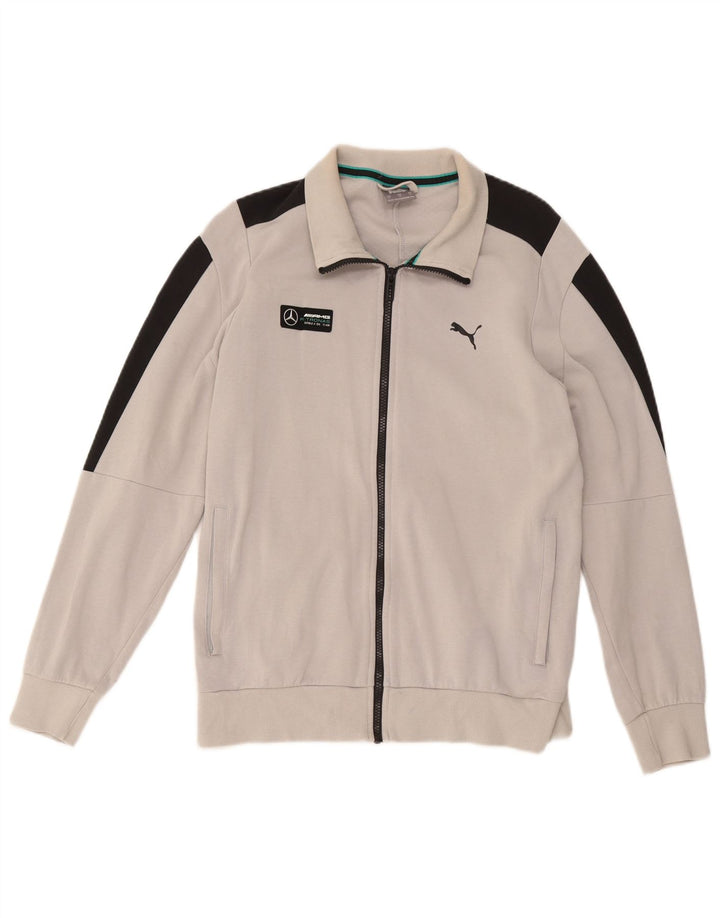 Giacca da ginnastica da donna Puma UK 16 Large in cotone color block grigio