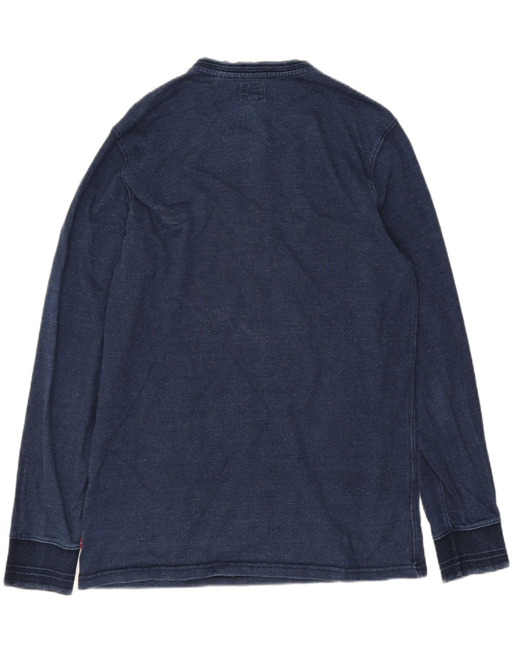 Levi's Top da uomo a maniche lunghe in cotone blu navy grande
